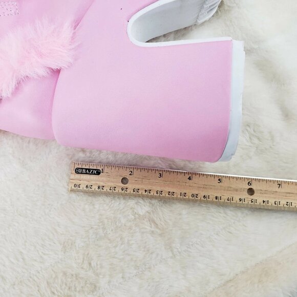Camel 311 Baby Pink Furry Goth Punk Platform Knee Boots - Picture 9 of 10